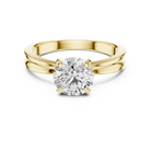 1ct Round Lab-Grown Diamond Sculpted Ring in White Gold | The Brillora Jewelry House