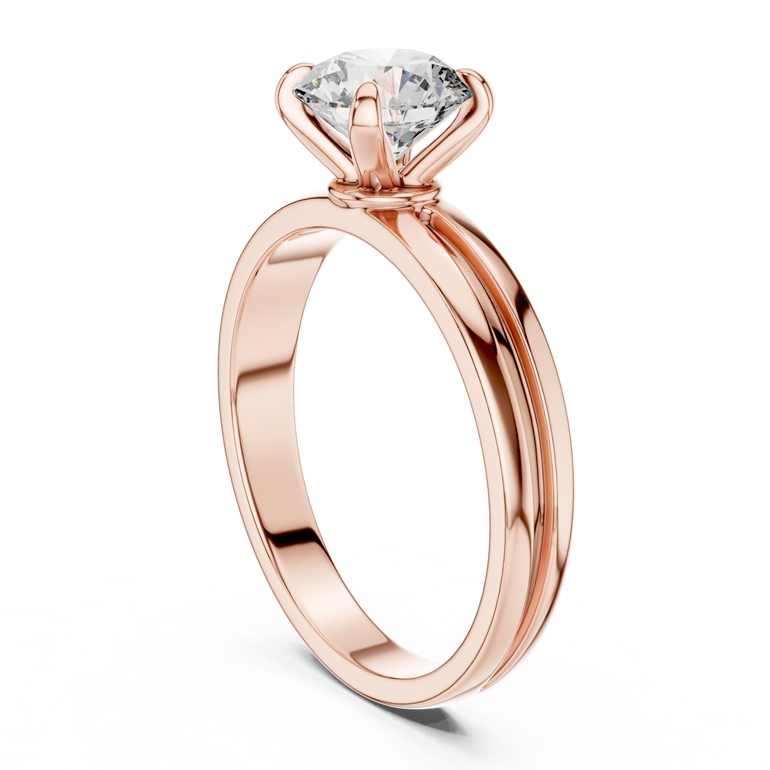 1 Carat Yellow Gold 4-Prong Lab Diamond Ring  | The Brillora Jewelry House