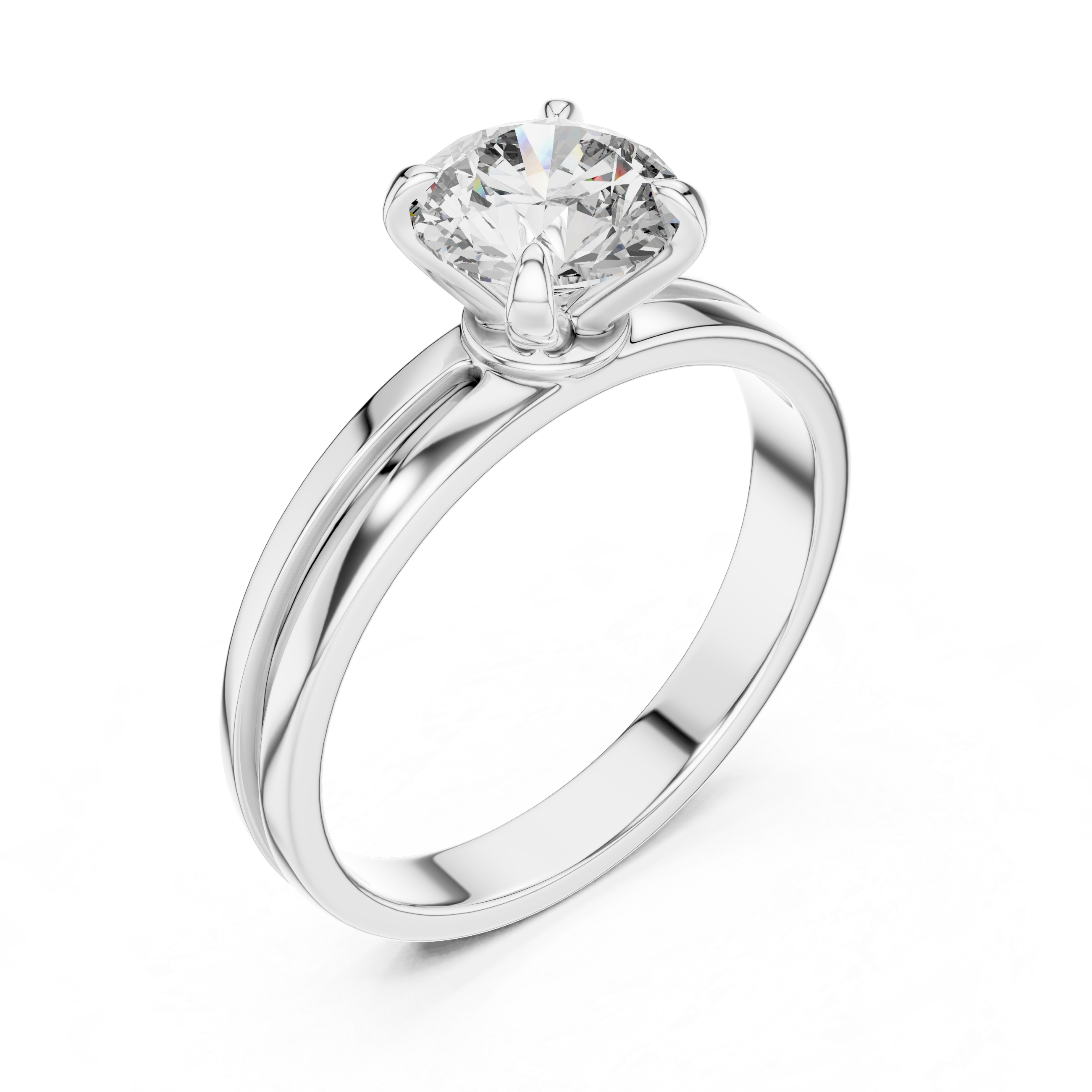 1 Carat Yellow Gold 4-Prong Lab Diamond Ring  | The Brillora Jewelry House