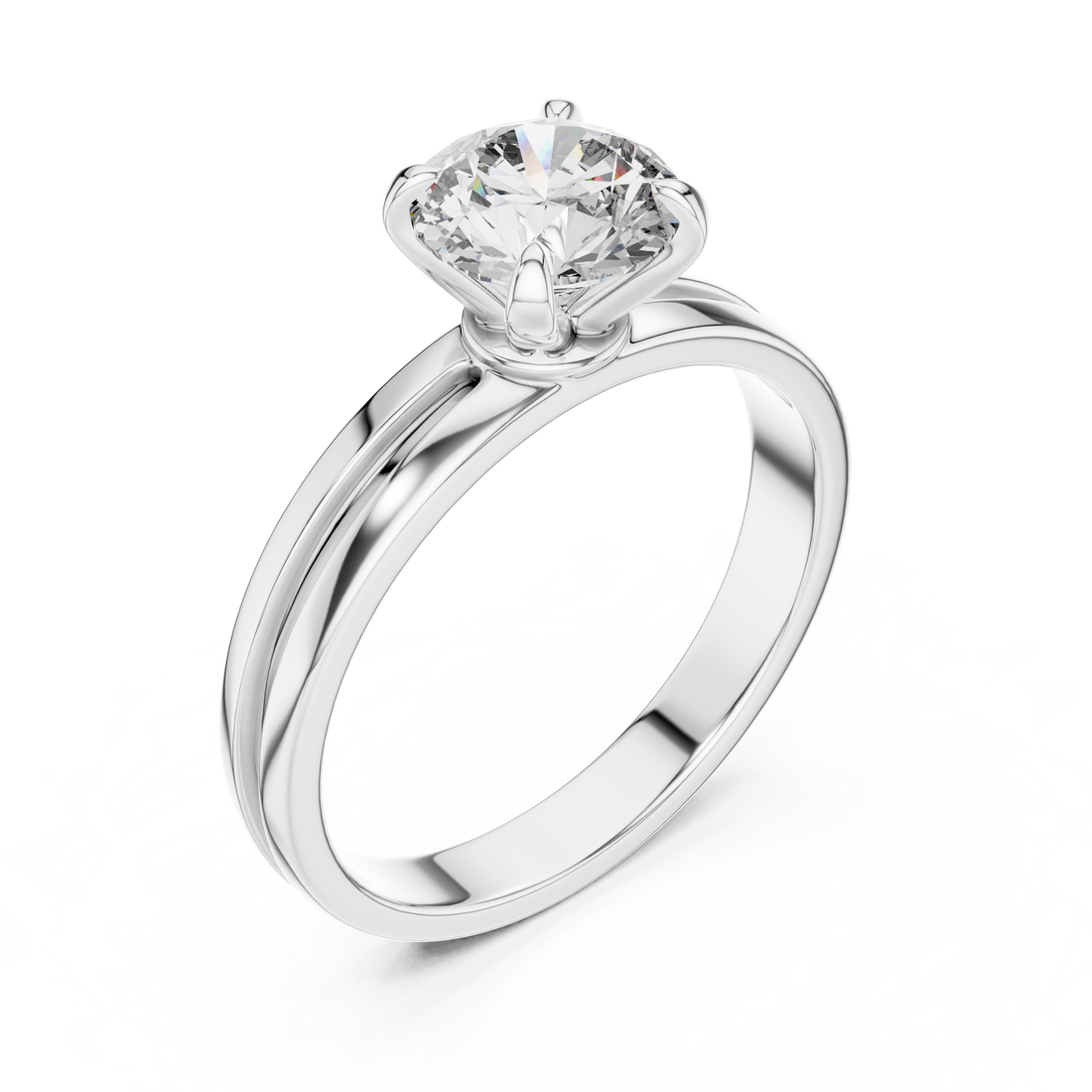 1 Carat Yellow Gold 4-Prong Lab Diamond Ring  | The Brillora Jewelry House