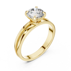 1 Carat Yellow Gold 4-Prong Lab Diamond Ring  | The Brillora Jewelry House