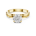 1 Carat Yellow Gold 4-Prong Lab Diamond Ring  | The Brillora Jewelry House