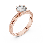 1 Carat Grooved Rose Gold Engagement Ring | The Brillora Jewelry House