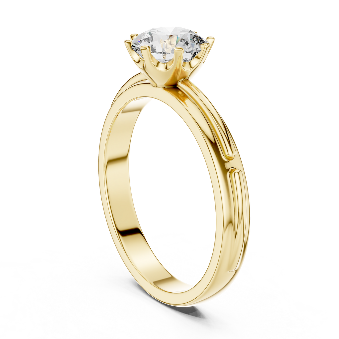 1 Carat Grooved Rose Gold Engagement Ring | The Brillora Jewelry House