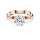 1 Carat Grooved Rose Gold Engagement Ring | The Brillora Jewelry House
