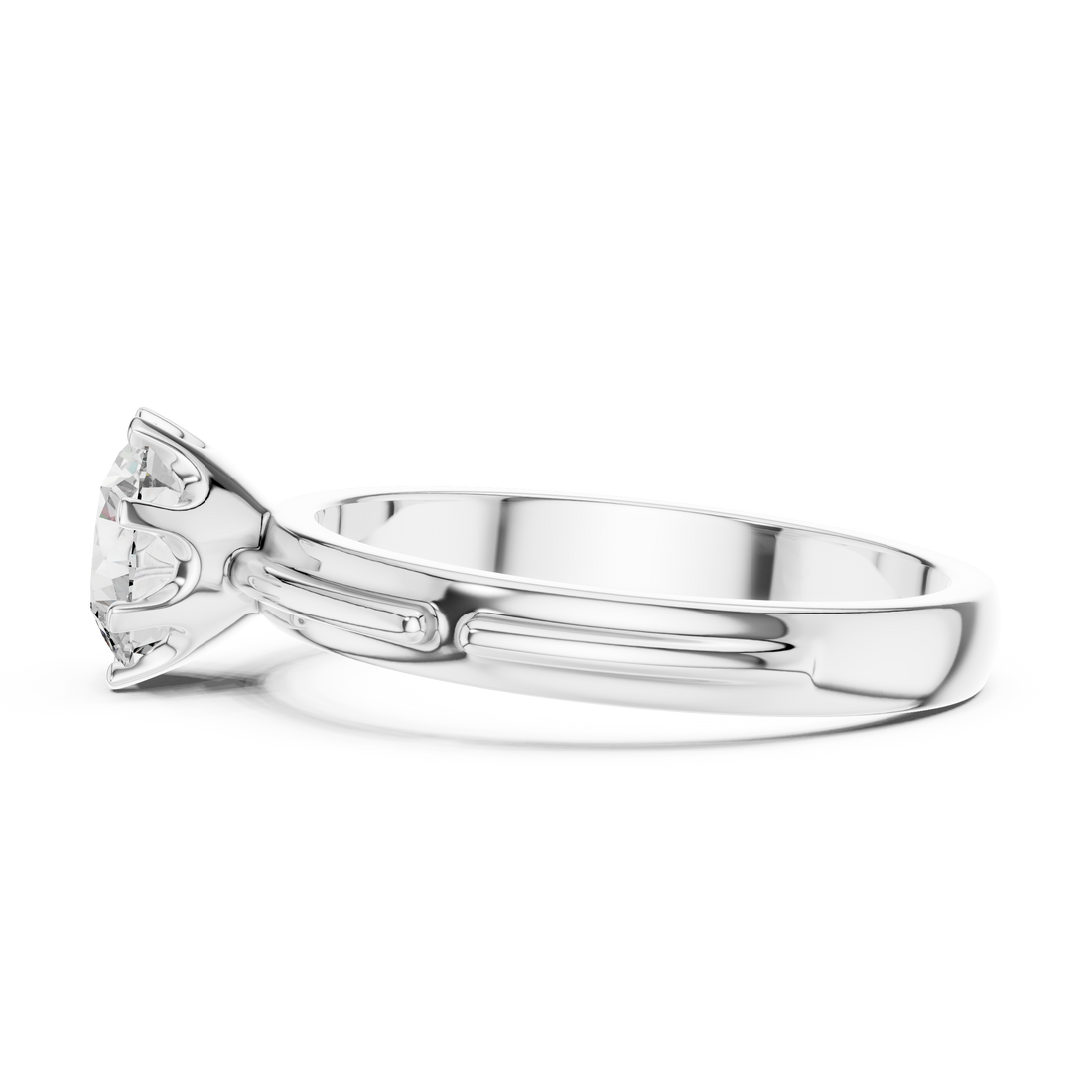 1 Carat Grooved Rose Gold Engagement Ring | The Brillora Jewelry House