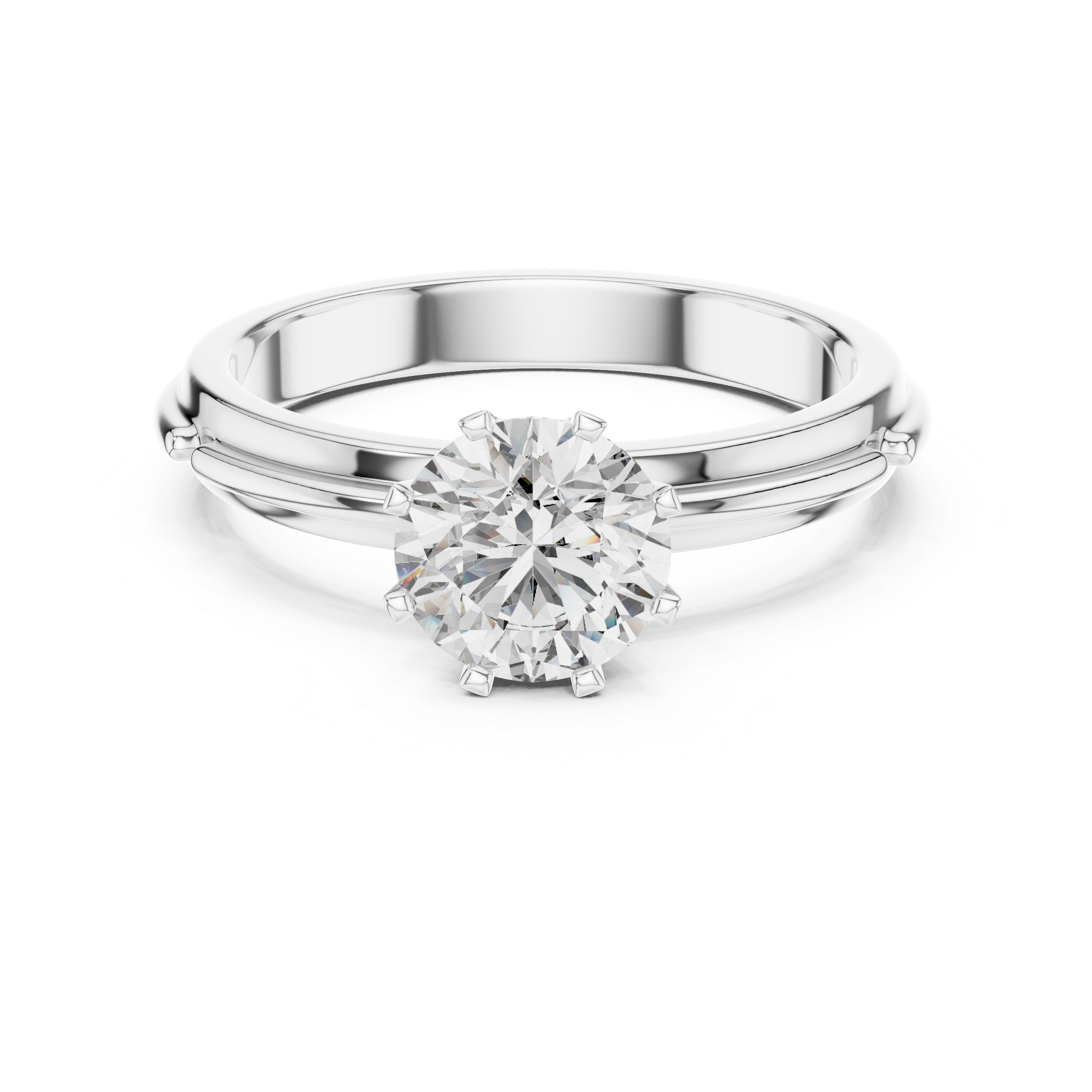 1 Carat Grooved Rose Gold Engagement Ring | The Brillora Jewelry House