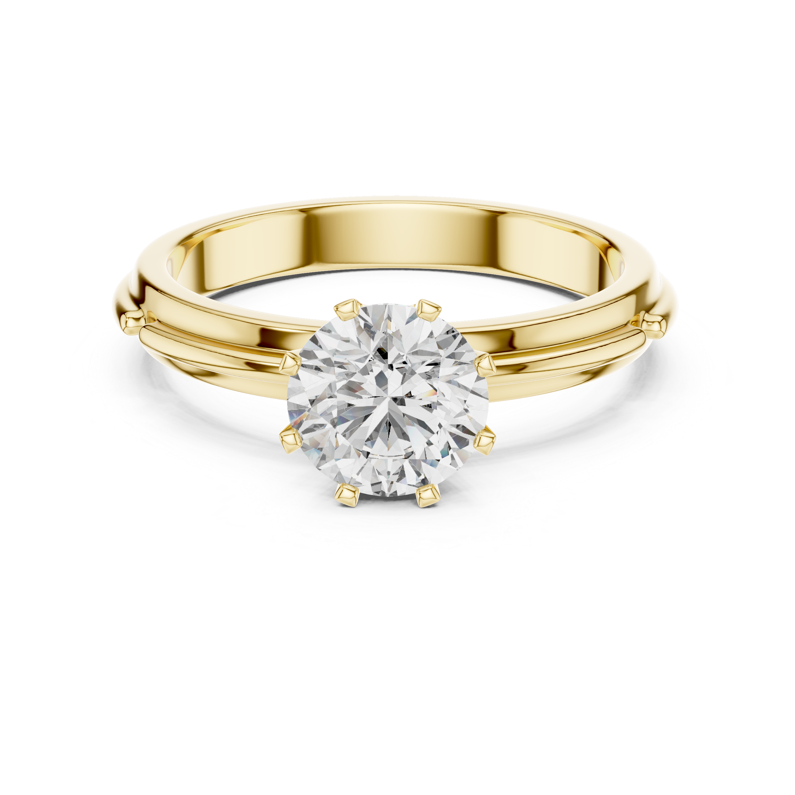 1 Carat Grooved Rose Gold Engagement Ring | The Brillora Jewelry House
