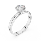 6.5mm Round Lab Diamond Yellow Gold Engagement Ring | The Brillora Jewelry House