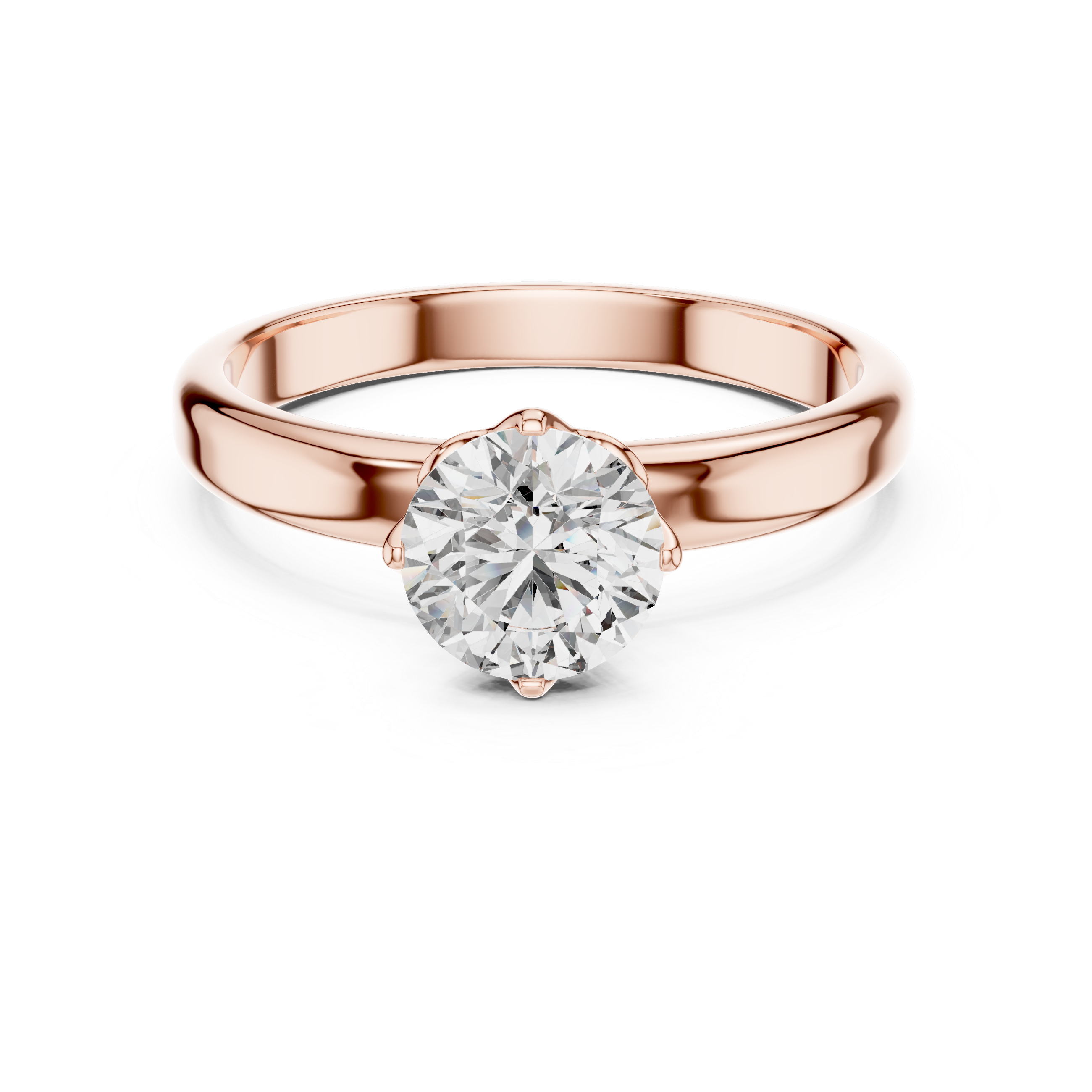 1ct 8-Prong Lab Diamond Ring in Rose Gold | The Brilllora Jewelry House