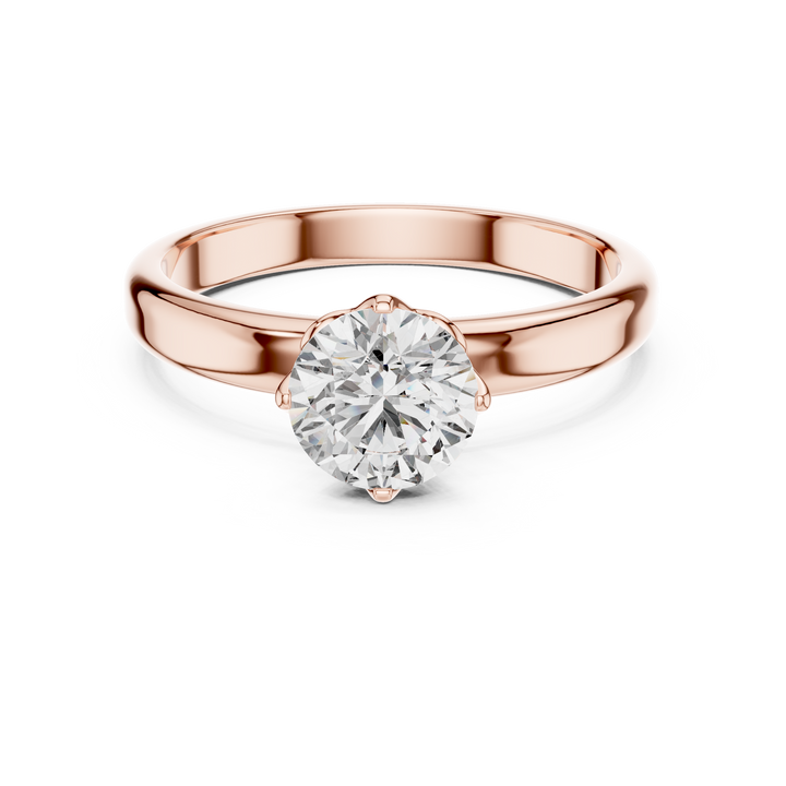 1ct 8-Prong Lab Diamond Ring in Rose Gold | The Brilllora Jewelry House