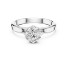 6.5mm Round Lab Diamond Yellow Gold Engagement Ring | The Brillora Jewelry House