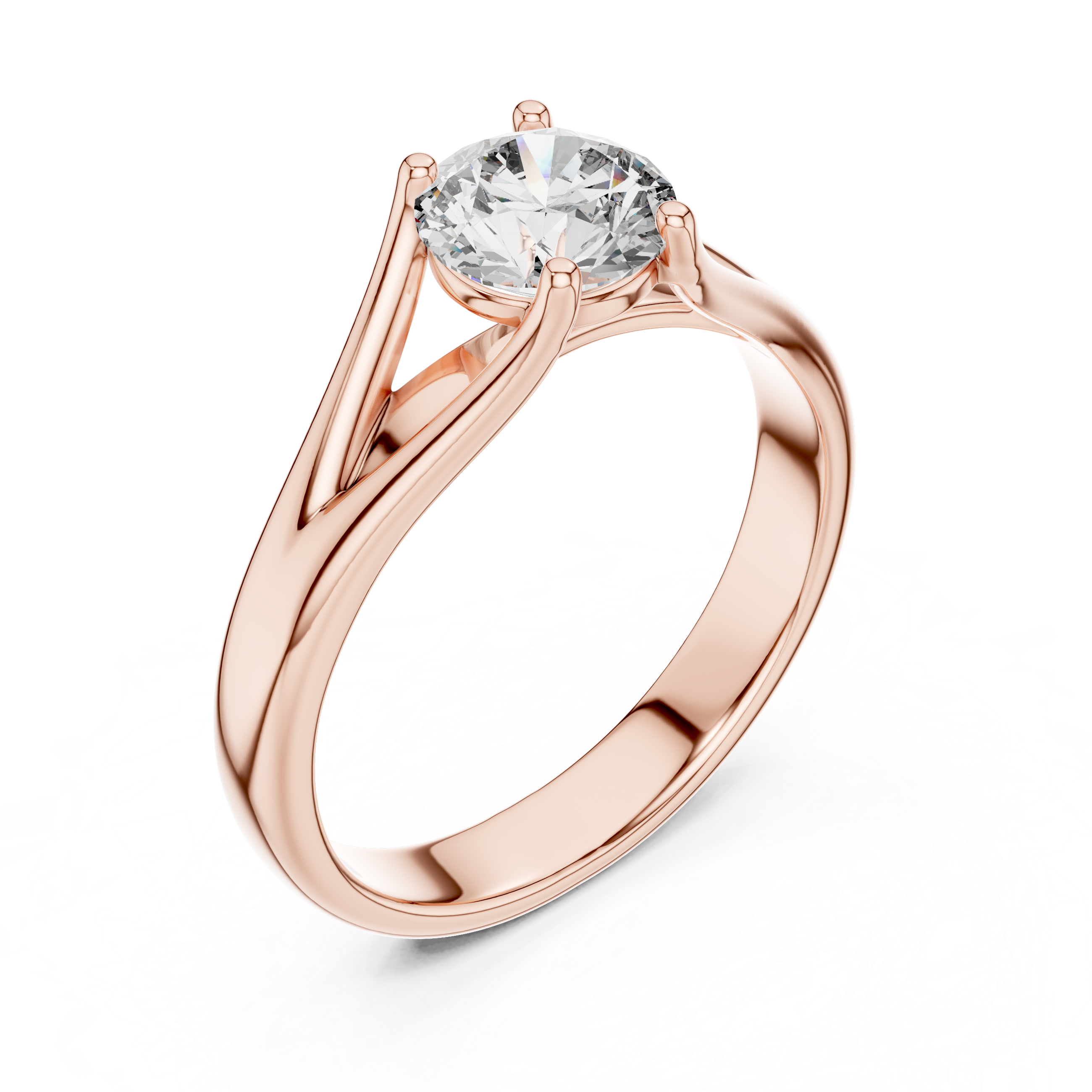1 Carat White Gold Open Band Solitaire Ring | The Brillora Jewelry House