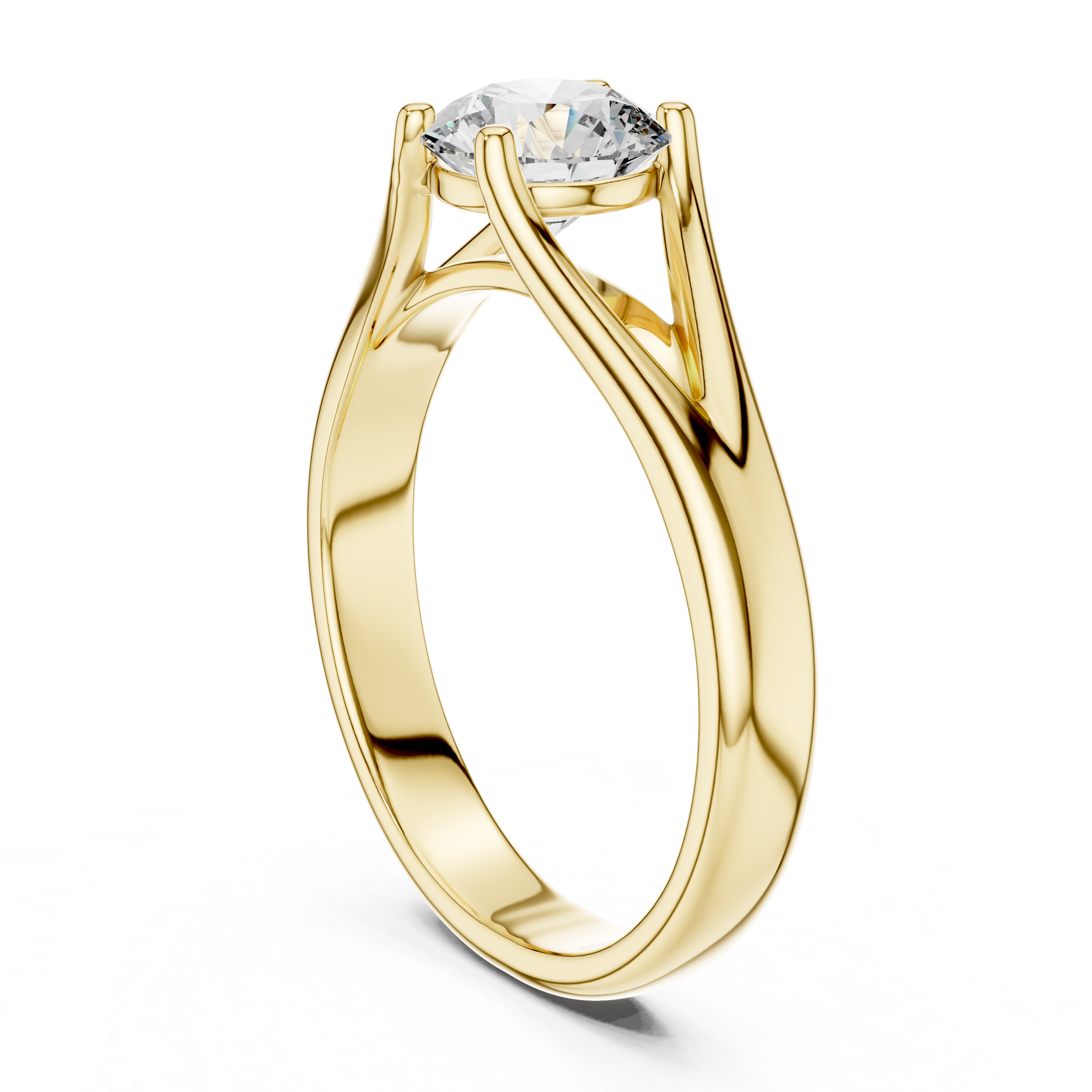 1 Carat White Gold Open Band Solitaire Ring | The Brillora Jewelry House