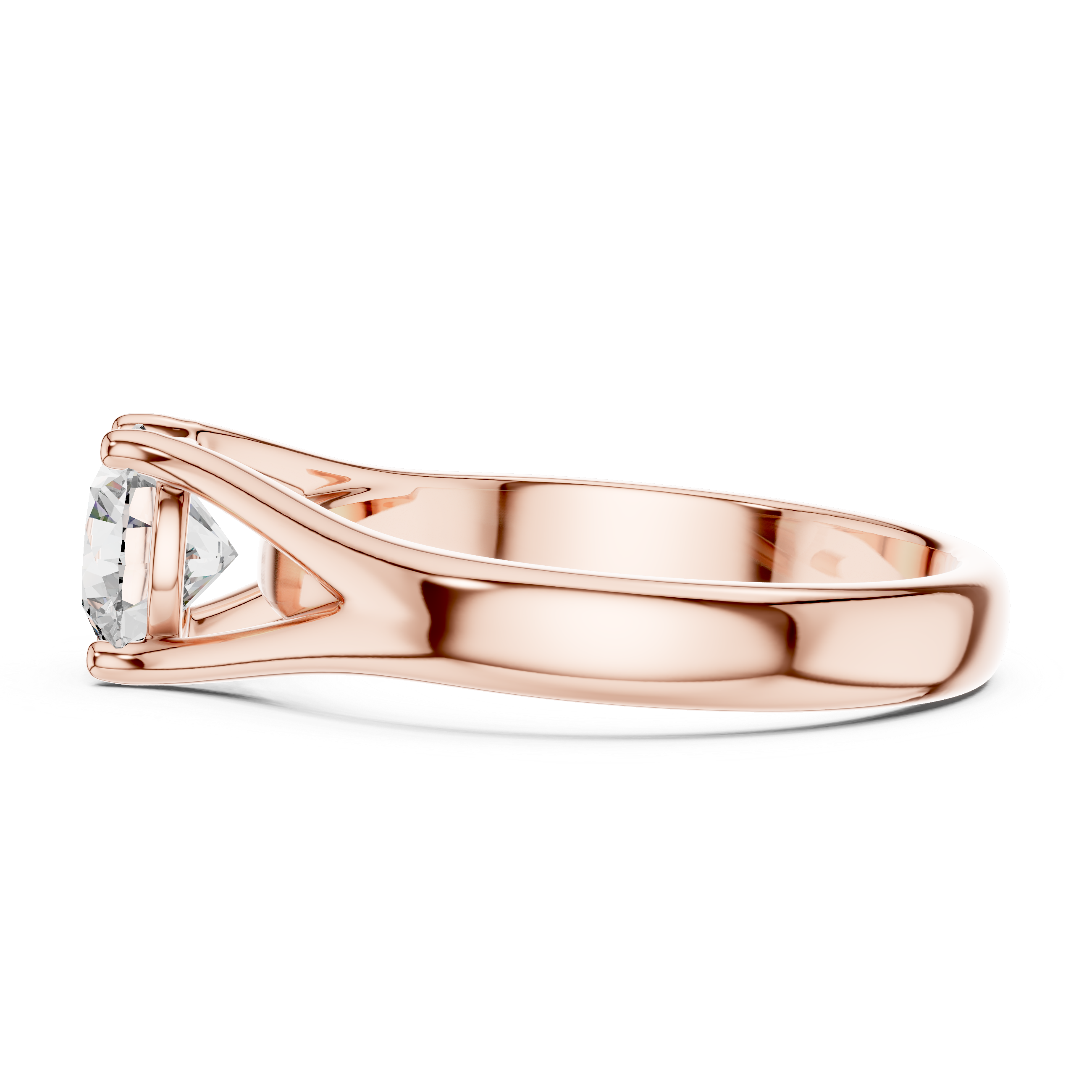 1 Carat White Gold Open Band Solitaire Ring | The Brillora Jewelry House