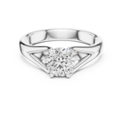 1 Carat White Gold Open Band Solitaire Ring | The Brillora Jewelry House