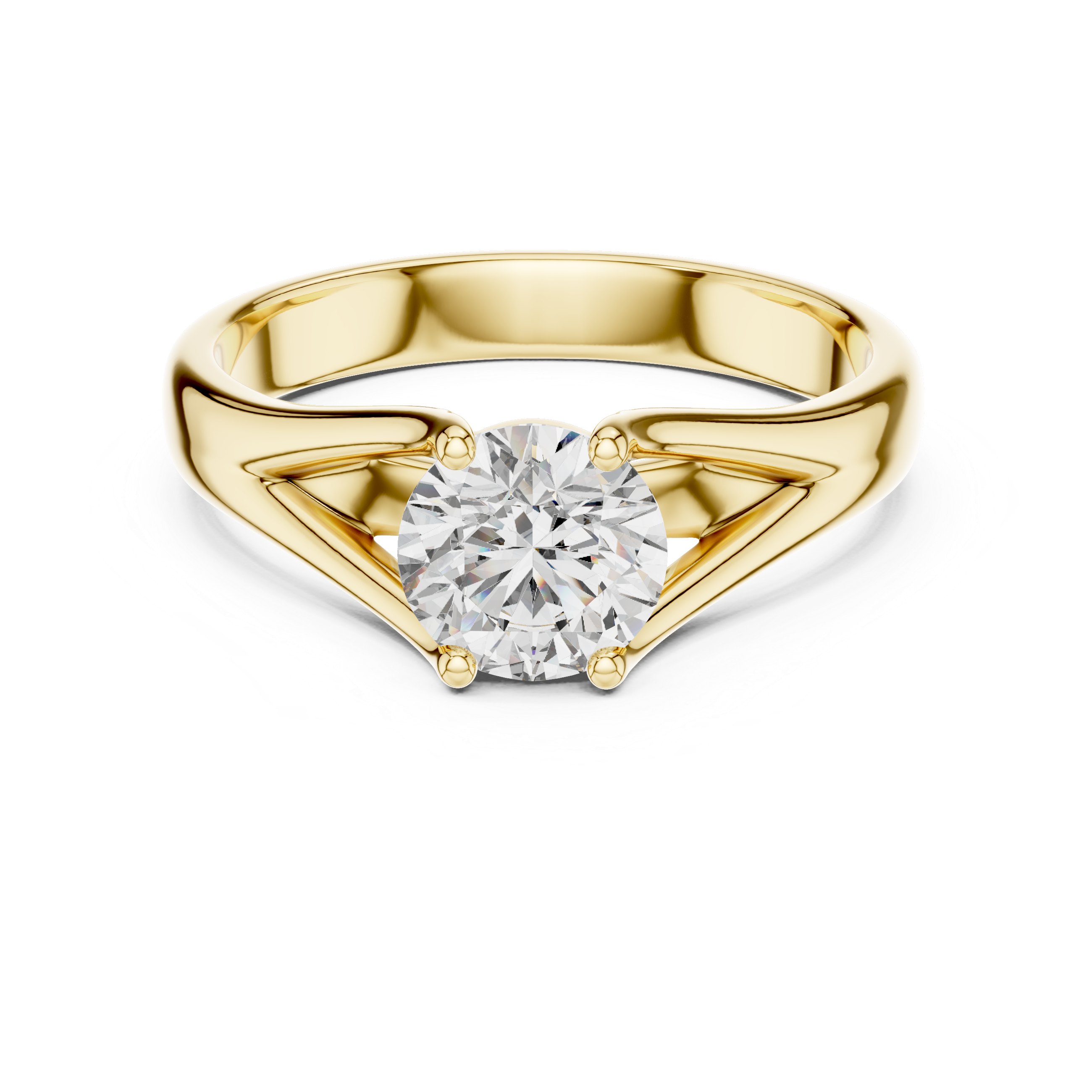 1 Carat White Gold Open Band Solitaire Ring | The Brillora Jewelry House