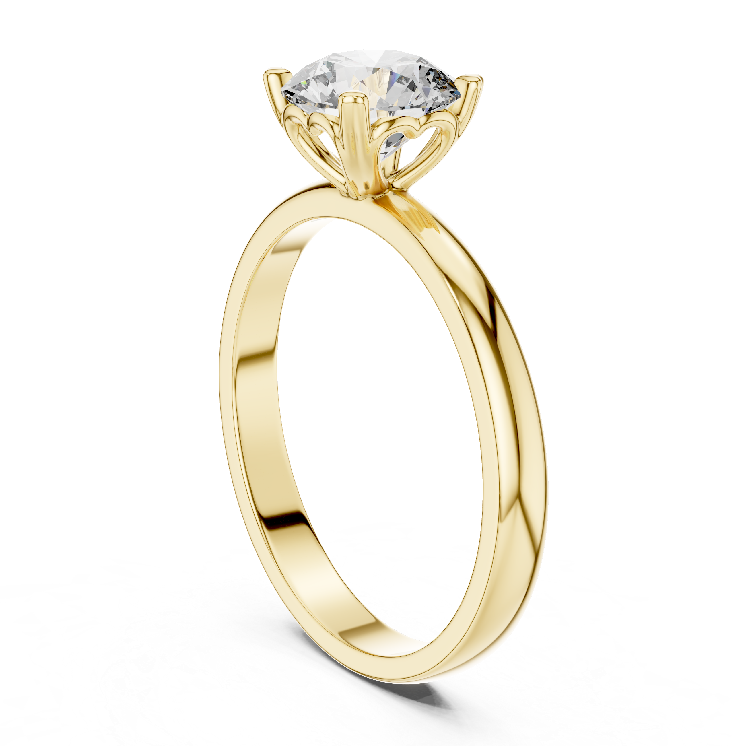 1ct Round Lab Diamond 4-Prong Ring in White Gold | The Brillora Jewelry House