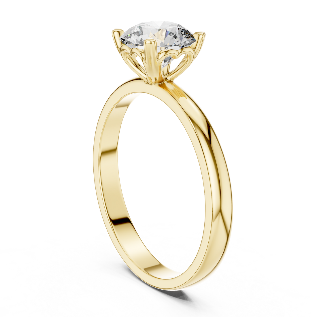 1ct Round Lab Diamond 4-Prong Ring in White Gold | The Brillora Jewelry House