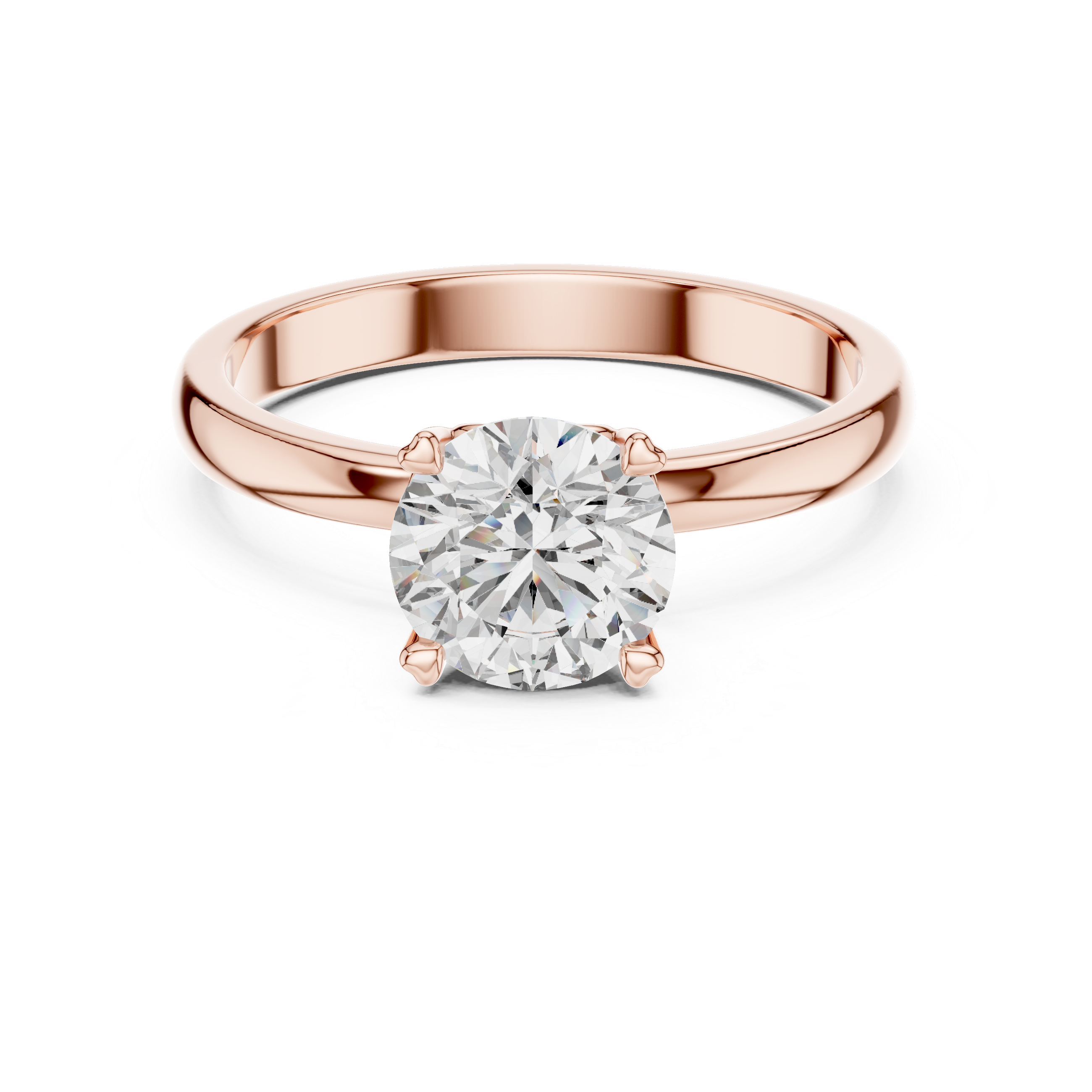 1ct Round Lab Diamond 4-Prong Ring in White Gold | The Brillora Jewelry House