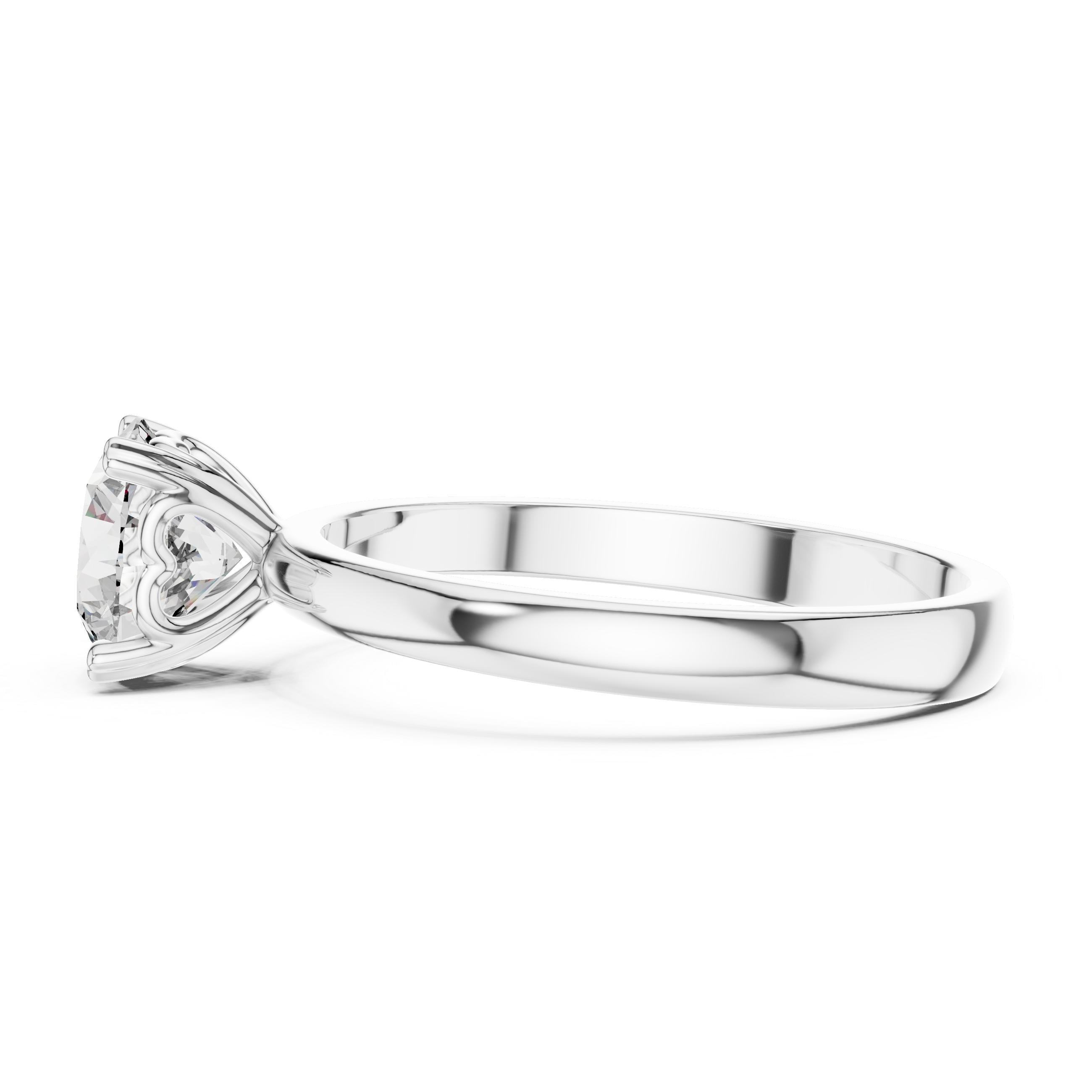 1ct Round Lab Diamond 4-Prong Ring in White Gold | The Brillora Jewelry House