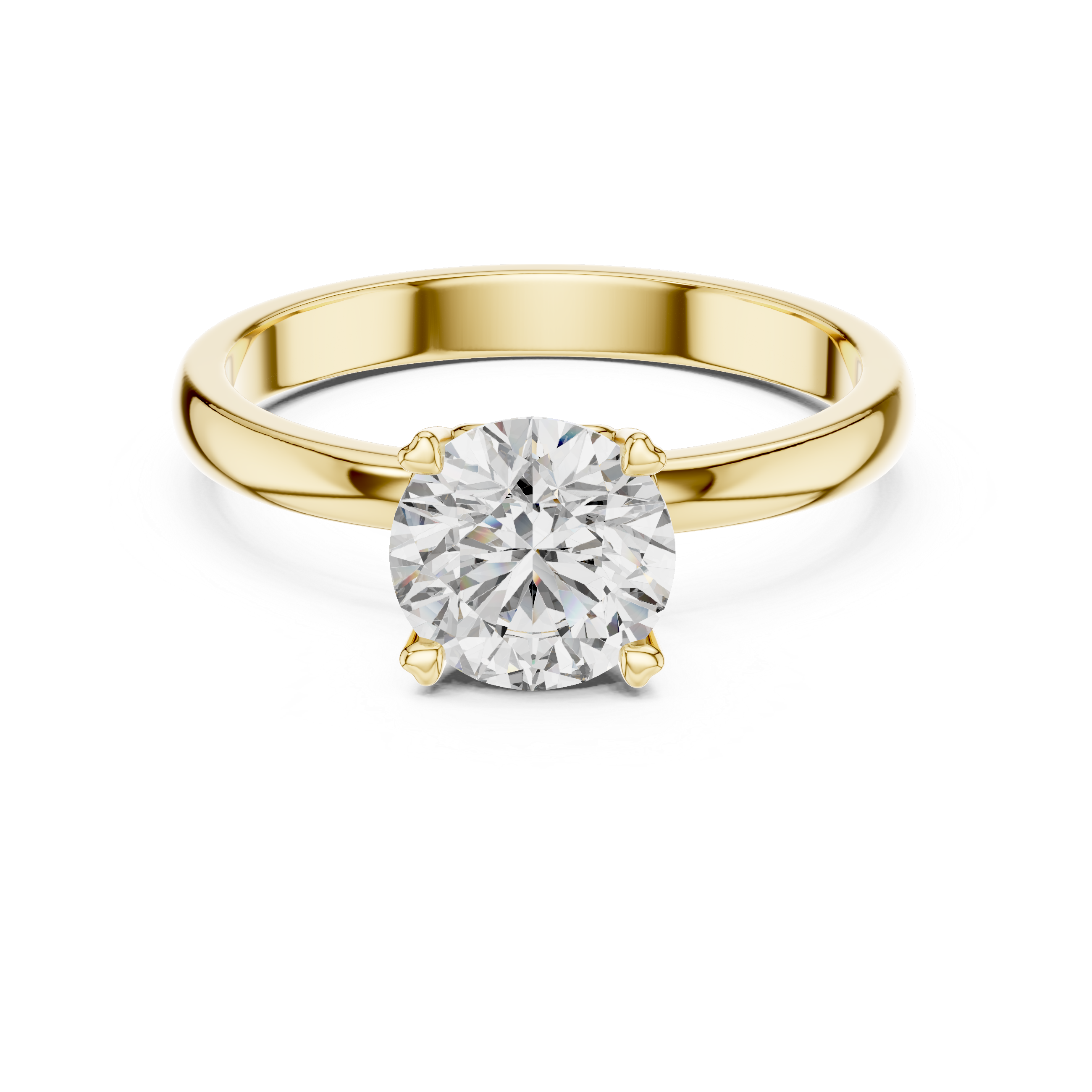 1ct Round Lab Diamond 4-Prong Ring in White Gold | The Brillora Jewelry House