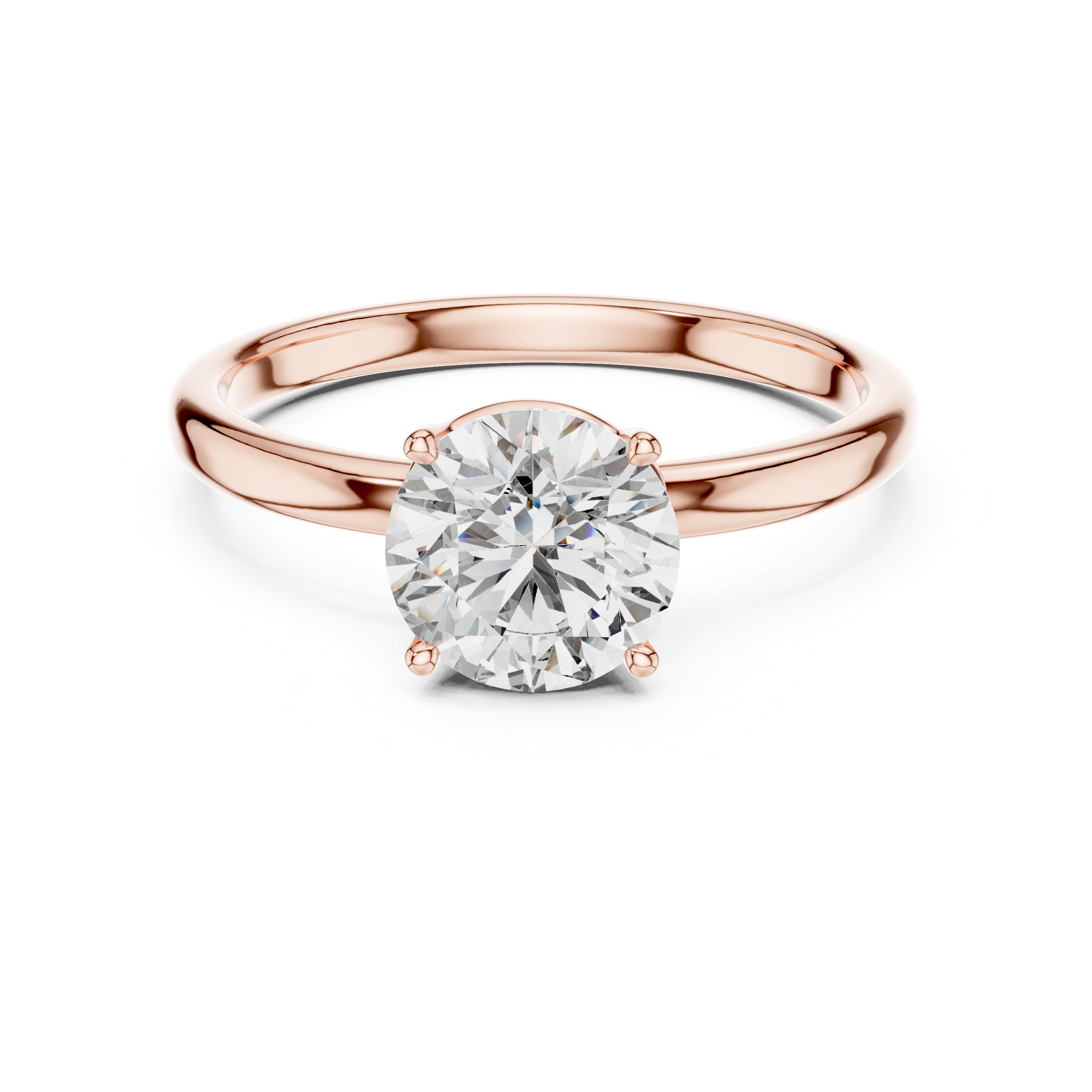 1 carat 6.5mm round lab-grown diamond engagement ring named The Penelope featuring a smooth yellow gold band and an intricate twisted knot gallery setting by The Brillora Jewellery House, viewed from the side on a black background.
