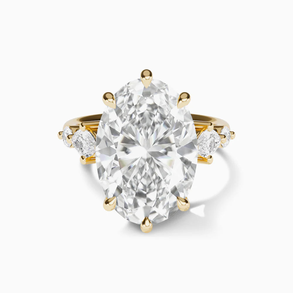 Diamond Engagement Ring with Side Diamonds and Secret Heart