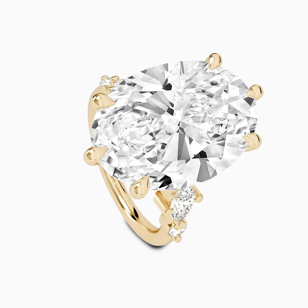 Diamond Engagement Ring with Side Diamonds and Secret Heart