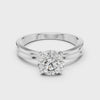 1ct Round Lab-Grown Diamond Sculpted Ring in White Gold | The Brillora Jewelry House