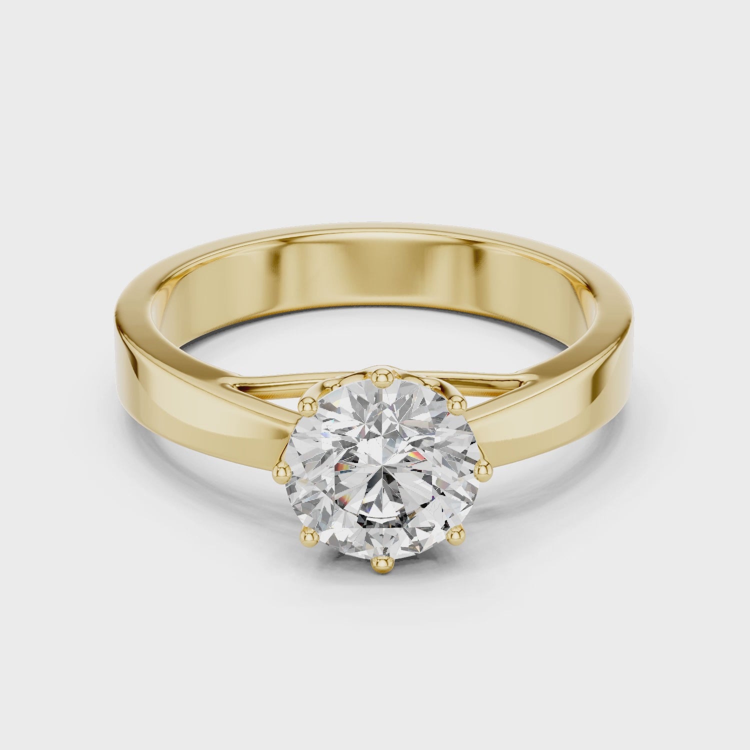 1ct Round Lab Grown Diamond Ring | Gold| The Brillora Jewellery House