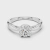 6.5mm Round Lab Diamond Cathedral Engagement Ring | The Brillora Jewelry House