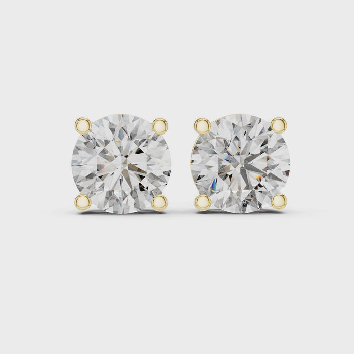 2ct Round Lab-Grown Diamond Stud Earrings in Rose Gold | The Brillora Jewelry House