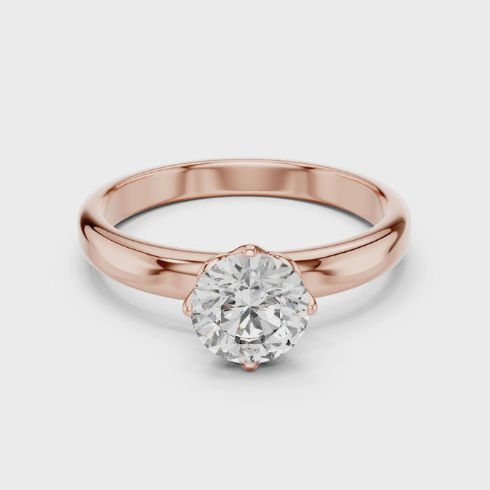 1ct 8-Prong Lab Diamond Ring in Rose Gold | The Brilllora Jewelry House
