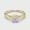 6.5mm Round Lab Diamond Cathedral Engagement Ring | The Brillora Jewelry House