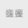 2ct Round Lab-Grown Diamond Stud Earrings in Rose Gold | The Brillora Jewelry House