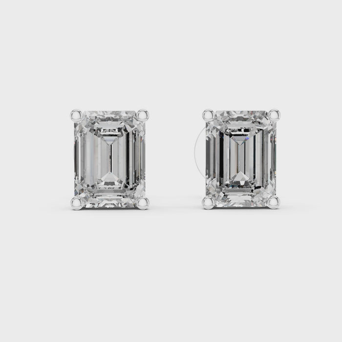 The 2.50 Carat Emerald Cut Lab Diamond Studs | The Brillora Jewelry House