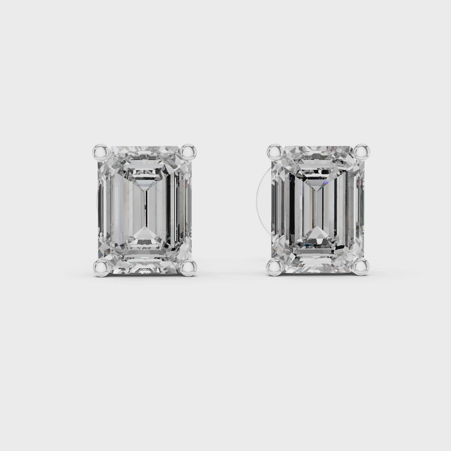 The 2.50 Carat Emerald Cut Lab Diamond Studs | The Brillora Jewelry House