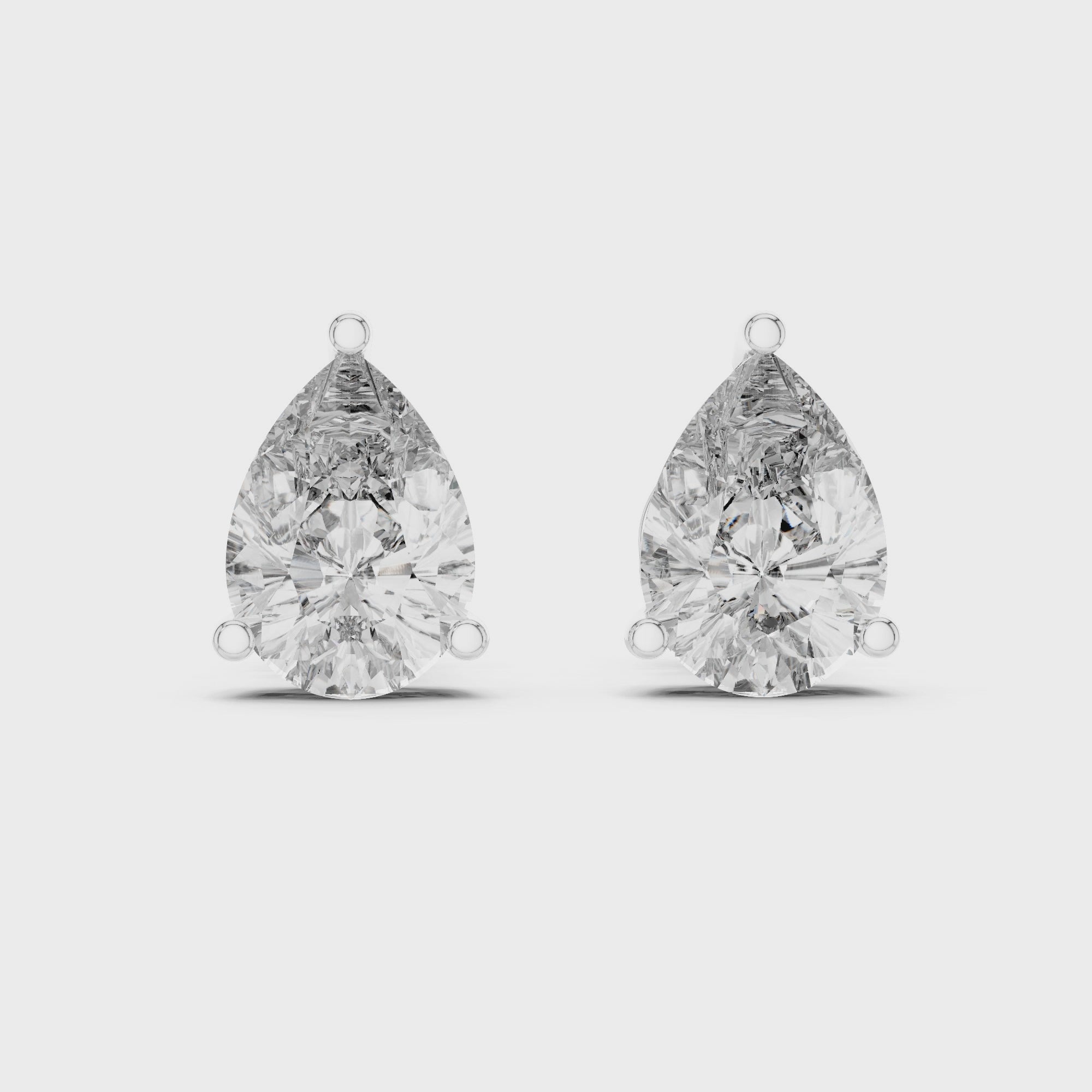 3.50ctw Pear Lab-Grown Diamond Stud Earrings in Rose Gold  | The Brillora Jewelry House