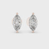 1.50ctw Marquise Lab-Grown Diamond Stud Earrings in Rose Gold } The Brillora Jewelry House