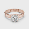 1ct Round Lab Grown Diamond Ring | Rose Gold | The Brillora Jewellery House