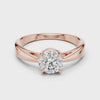 6.5mm Round Lab Diamond Cathedral Engagement Ring | The Brillora Jewelry House